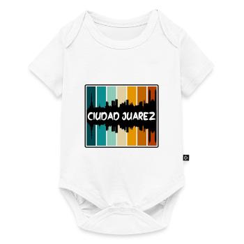 Ciudad Juarez Mexique Skyline Silhouette Voyage Sou - Body à manches courtes Premium Bébé - blanc - Devant