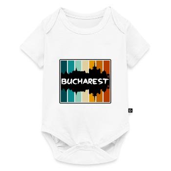 Bucharest Romania Skyline Silhouette Travel Souven - Baby Premium short-sleeve bodysuit - white - Front