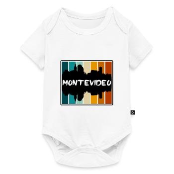Montevideo Uruguay Skyline Silhouette Souve de voyage - Body à manches courtes Premium Bébé - blanc - Devant