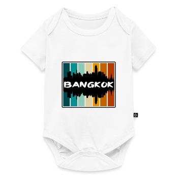 Bangkok Thaïlande Skyline Silhouette Voyage Souveni - Body à manches courtes Premium Bébé - blanc - Devant