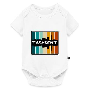 Tachkent Ouzbékistan Skyline Silhouette Souv Voyage Souv - Body à manches courtes Premium Bébé - blanc - Devant