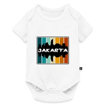 Jakarta Indonesia Skyline Silhouette Travel Souven - Baby Premium short-sleeve bodysuit - white - Front