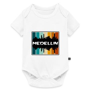 Medellin Colombie Skyline Silhouette Voyage Souven - Body à manches courtes Premium Bébé - blanc - Devant