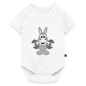 ESEL - FITNESS - BODYBUILDING - GEWICHTHEBER - Baby Premium Kurzarmbody - Weiß - Vorne