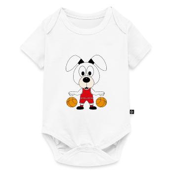 HUND - BASKETBALL - SPORT - TIER - KIND - BABY - Baby Premium Kurzarmbody - Weiß - Vorne