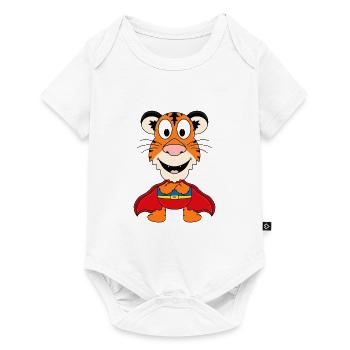 TIGER - SUPERHELD - HELD - TIER - KIND - BABY - Baby Premium Kurzarmbody - Weiß - Vorne