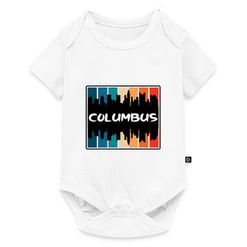 Columbus Ohio États-Unis Skyline Silhouette Travel Souven - Body à manches courtes Premium Bébé - blanc - Devant