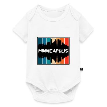 Minneapolis Minnesota Usa Skyline Silhouette Trave - Baby Premium short-sleeve bodysuit - white - Front