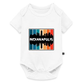 Indianapolis Indiana États-Unis Skyline Silhouette Voyage - Body à manches courtes Premium Bébé - blanc - Devant