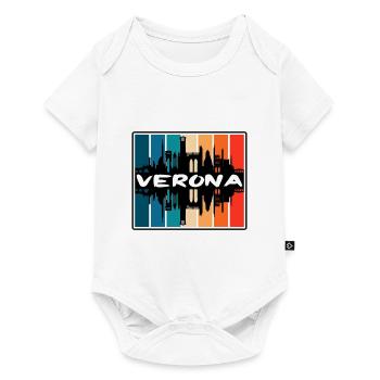 Verona Italy Skyline Silhouette Travel Souvenir - Baby Premium short-sleeve bodysuit - white - Front