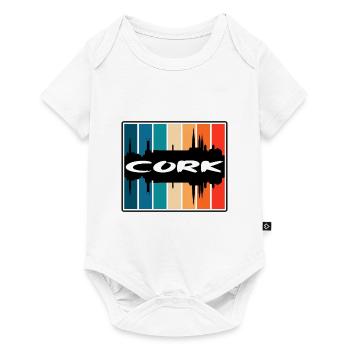 Cork Irlande Skyline Silhouette Souvenir de voyage - Body à manches courtes Premium Bébé - blanc - Devant