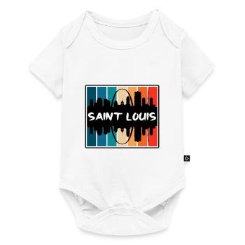 Saint Louis Missouri États-Unis Skyline Silhouette Voyage - Body à manches courtes Premium Bébé - blanc - Devant