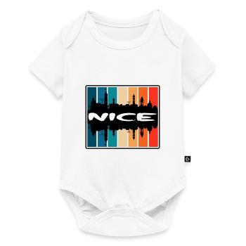 Nice France Skyline Silhouette Travel Souvenir - Baby Premium short-sleeve bodysuit - white - Front