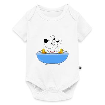 HUND - BADEWANNE - BADEN - BADEENTEN - TIER - Baby Premium Kurzarmbody - Weiß - Vorne
