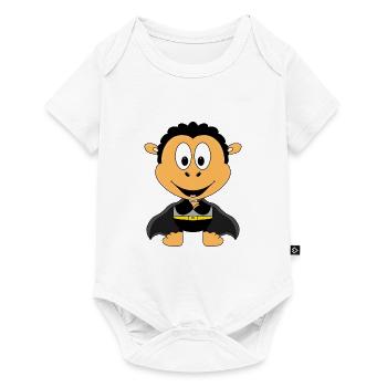 SCHWARZES SCHAF - SUPERHELD - HELD - TIER - Baby Premium Kurzarmbody - Weiß - Vorne