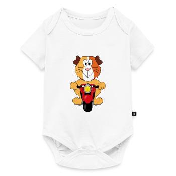 MOTORRAD - BIKER - MEERSCHWEINCHEN - MOTORSPORT - Baby Premium Kurzarmbody - Weiß - Vorne