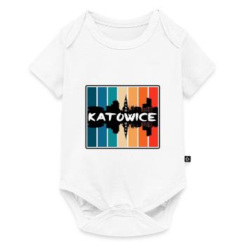 Katowice Pologne Skyline Silhouette Souvenir de voyage - Body à manches courtes Premium Bébé - blanc - Devant