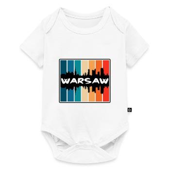 Varsovie Pologne Skyline Silhouette Souvenir de voyage - Body à manches courtes Premium Bébé - blanc - Devant