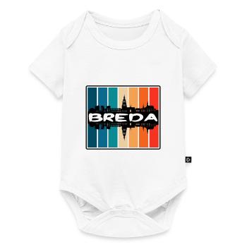 Breda Niederlande Skyline Silhouette Travel Souven - Baby Premium Kurzarmbody - Weiß - Vorne