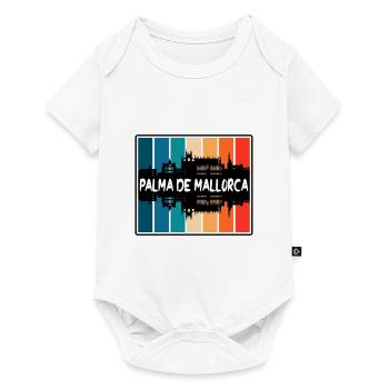 Palma De Mallorca Spain Skyline Silhouette Travel - Baby Premium short-sleeve bodysuit - white - Front