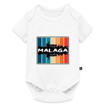 Malaga Espagne Skyline Silhouette Voyage Souvenir - Body à manches courtes Premium Bébé - blanc - Devant