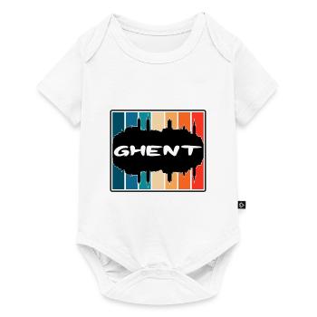 Gent Belgien Skyline Silhouette Reise Souvenir - Baby Premium Kurzarmbody - Weiß - Vorne