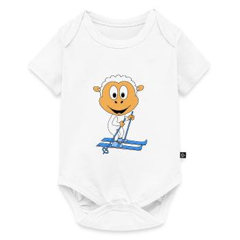 SCHAF - SKIER - SKI - SPORT - TIER - KIND - BABY - Baby Premium Kurzarmbody - Weiß - Vorne