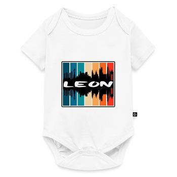 Leon Mexiko Skyline Silhouette Reise Souvenir - Baby Premium Kurzarmbody - Weiß - Vorne