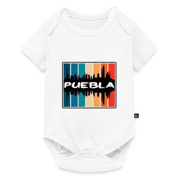 Puebla Mexico Skyline Silhouette Travel Souvenir - Baby Premium short-sleeve bodysuit - white - Front