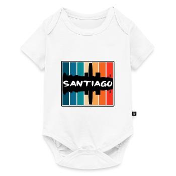 Santiago Chili Skyline Silhouette Souvenir de voyage - Body à manches courtes Premium Bébé - blanc - Devant