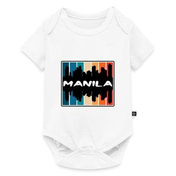 Manille Philippines Skyline Silhouette Travel Souve - Body à manches courtes Premium Bébé - blanc - Devant
