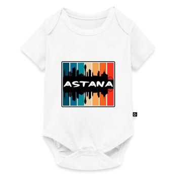 Astana Kazakhstan Skyline Silhouette Travel Souven - Body à manches courtes Premium Bébé - blanc - Devant