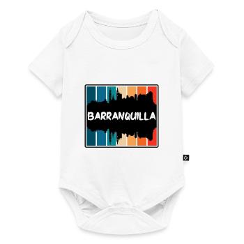Barranquilla Colombie Skyline Silhouette Voyage So - Body à manches courtes Premium Bébé - blanc - Devant