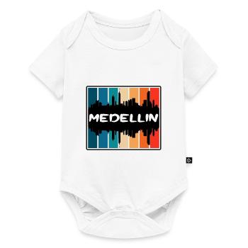 Medellin Colombie Skyline Silhouette Voyage Souven - Body à manches courtes Premium Bébé - blanc - Devant