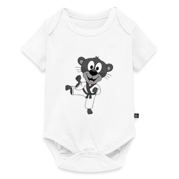 PANTHER - KARATE - JUDO - KAMPFSPORT - SPORT - Baby Premium Kurzarmbody - Weiß - Vorne