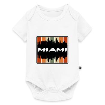 Miami Floride États-Unis Skyline Silhouette Voyage Souven - Body à manches courtes Premium Bébé - blanc - Devant