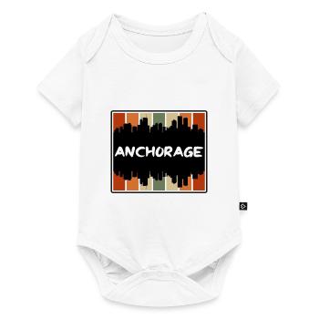 Anchorage Alaska États-Unis Skyline Silhouette Voyage Sou - Body à manches courtes Premium Bébé - blanc - Devant