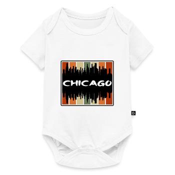 Chicago Illinois États-Unis Skyline Silhouette Voyage Sou - Body à manches courtes Premium Bébé - blanc - Devant