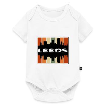 Leeds England Skyline Silhouette Travel Souvenir - Baby Premium short-sleeve bodysuit - white - Front