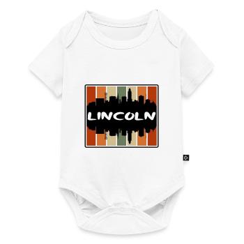 Lincoln Nebraska États-Unis Skyline Silhouette Voyage Sou - Body à manches courtes Premium Bébé - blanc - Devant