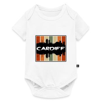 Cardiff Wales Skyline Silhouette Reisesouvenir - Baby Premium Kurzarmbody - Weiß - Vorne