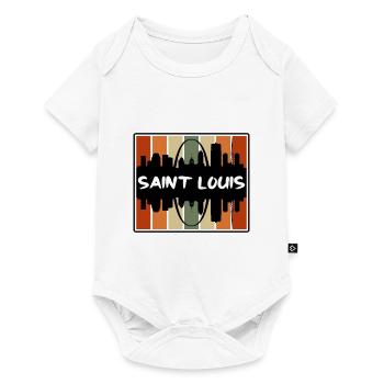 Saint Louis Missouri États-Unis Skyline Silhouette Voyage - Body à manches courtes Premium Bébé - blanc - Devant