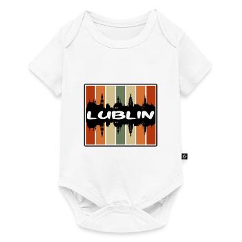 Lublin Pologne Skyline Silhouette Souvenir de voyage - Body à manches courtes Premium Bébé - blanc - Devant