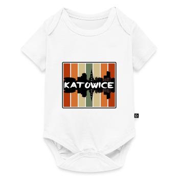 Katowice Pologne Skyline Silhouette Souvenir de voyage - Body à manches courtes Premium Bébé - blanc - Devant
