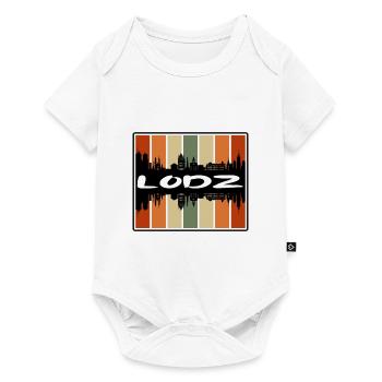 Lodz Pologne Skyline Silhouette Souvenir de voyage - Body à manches courtes Premium Bébé - blanc - Devant