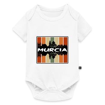 Murcie Espagne Skyline Silhouette Souvenir de voyage - Body à manches courtes Premium Bébé - blanc - Devant