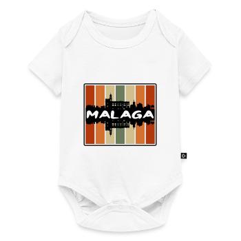Malaga Spain Skyline Silhouette Travel Souvenir - Baby Premium short-sleeve bodysuit - white - Front