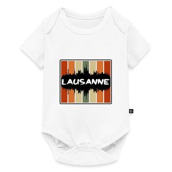 Lausanne Suisse Skyline Silhouette Travel Sou - Body à manches courtes Premium Bébé - blanc - Devant