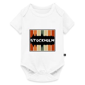 Stockholm Suède Skyline Silhouette Travel Souveni - Body à manches courtes Premium Bébé - blanc - Devant