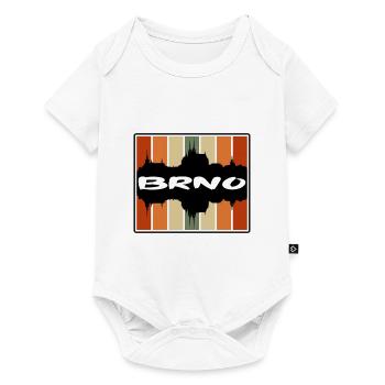 Brno Tchéquie Skyline Silhouette Souvenir de voyage - Body à manches courtes Premium Bébé - blanc - Devant